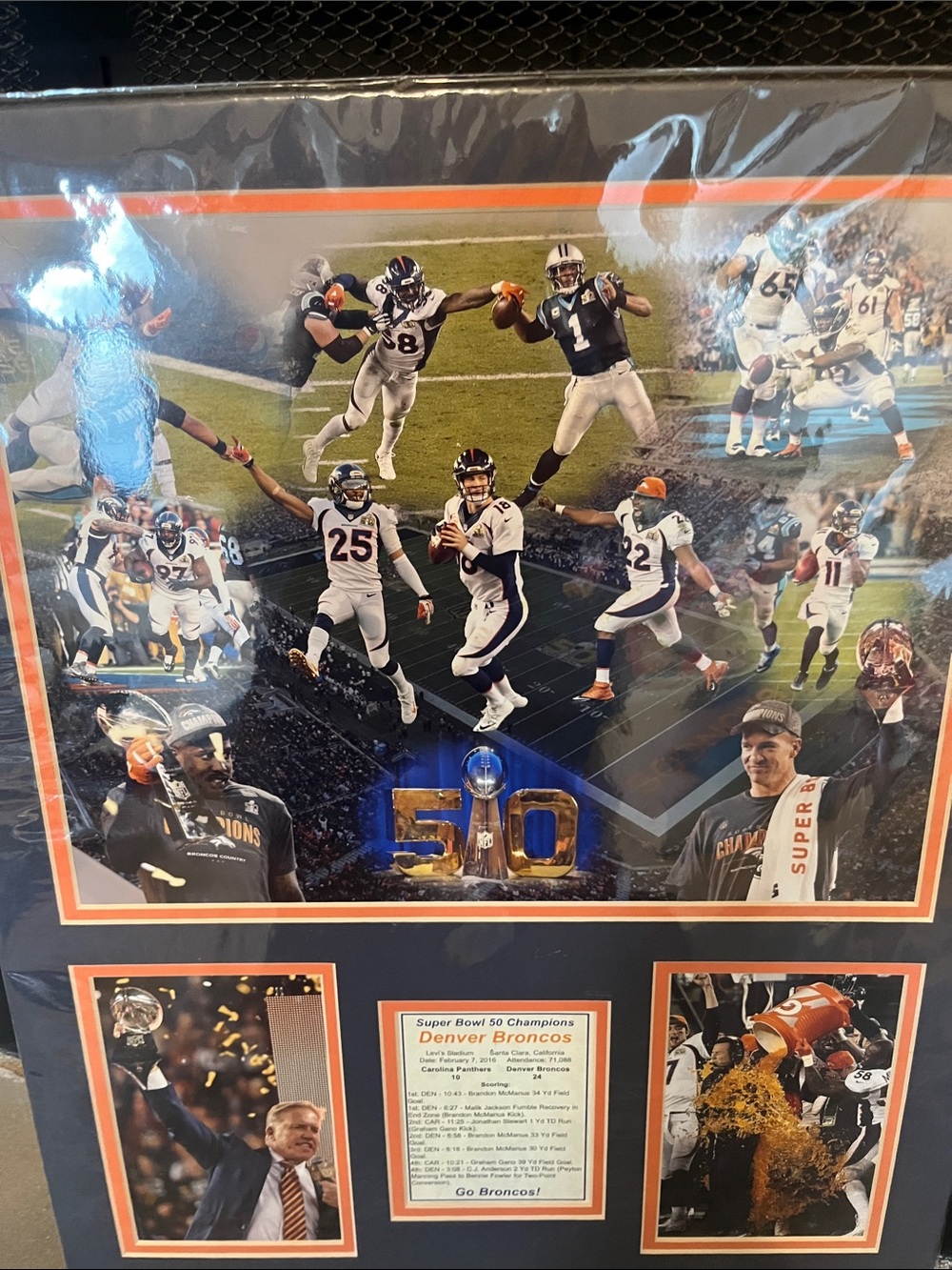 Peyton Manning framed collage posters